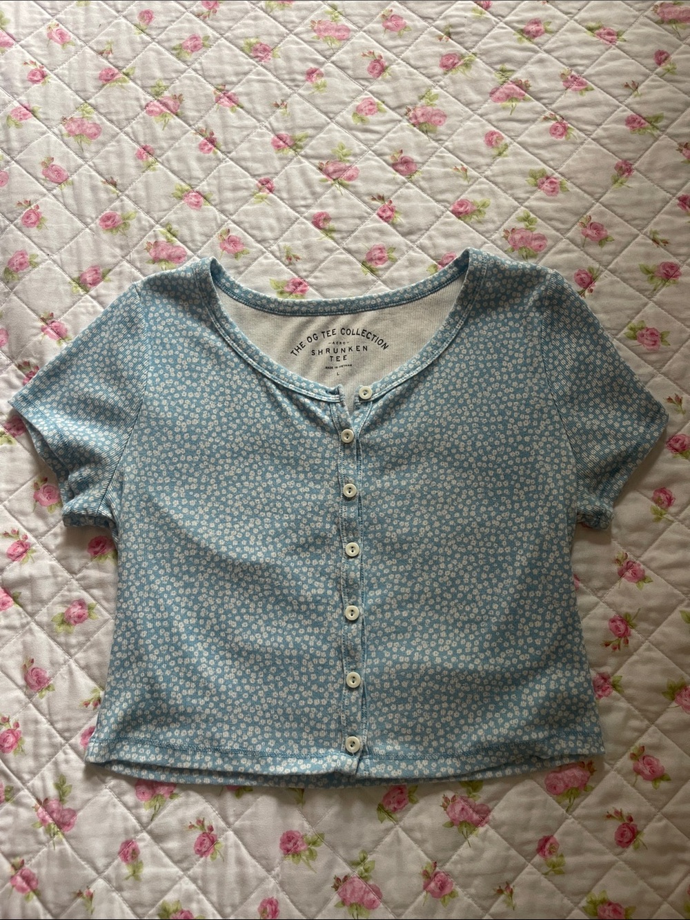 Floral Button Down Crop Top